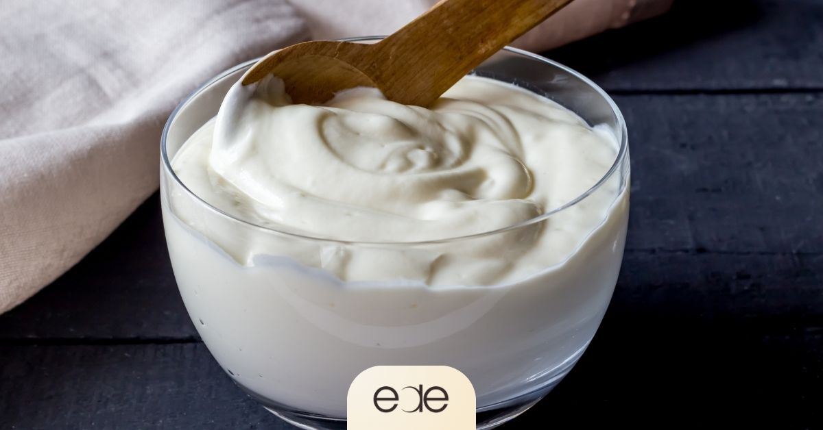 Bowl of smooth, creamy yogurt suitable for a soft food diet after dental surgery.