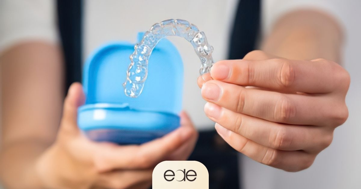 Custom night guard designed to protect teeth from stress-related grinding, clenching, and enamel wear